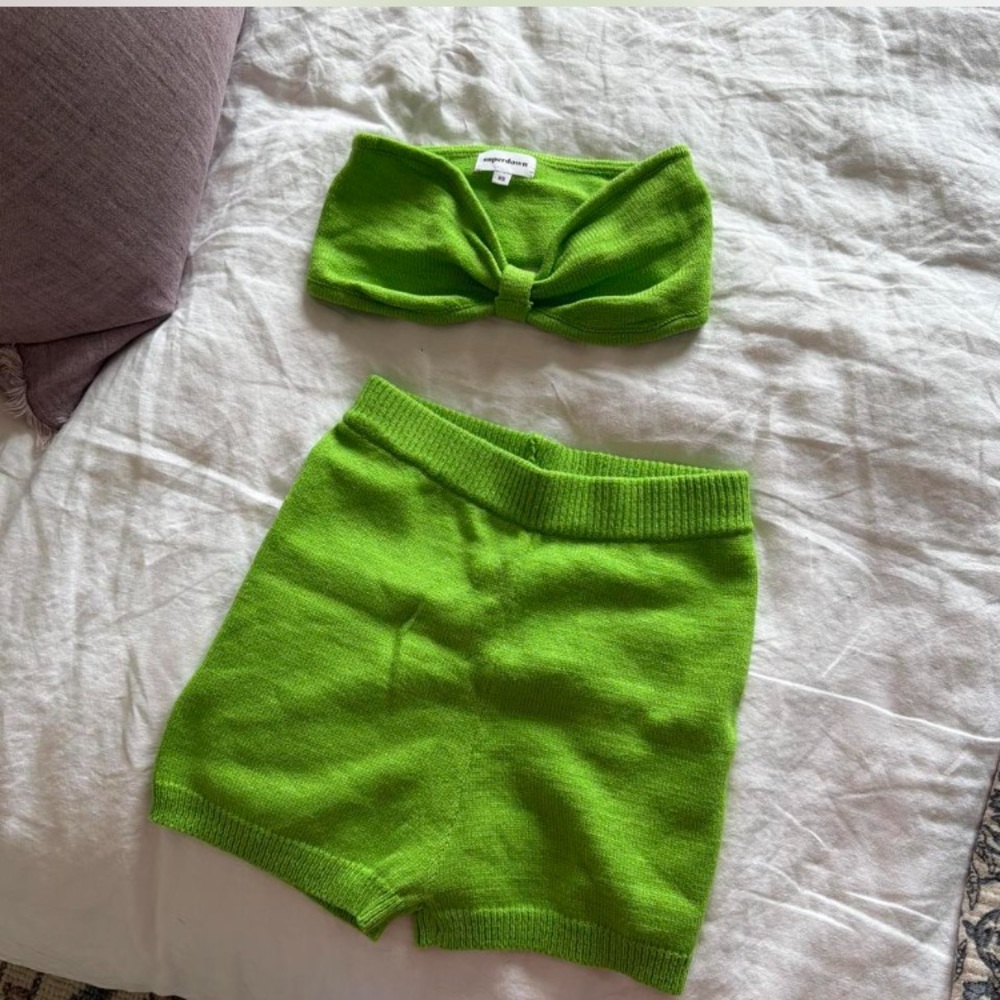 Superdown Knit Two-Piece Set - Bandeau Top & High-Waisted Shorts. BNWT